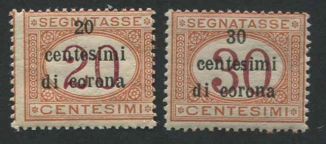 1922, Dalmazia, Segnatasse sovrastampati.  - Asta Filatelia e Storia Postale - Cambi Casa d'Aste