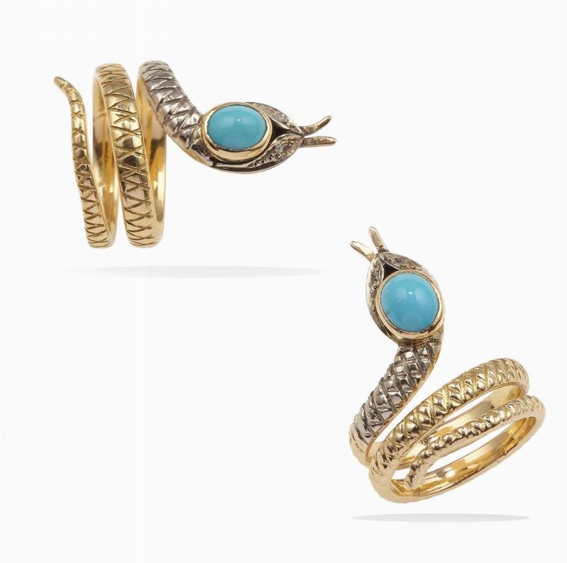 Pair of snake rings  - Auction Jewels - Cambi Casa d'Aste