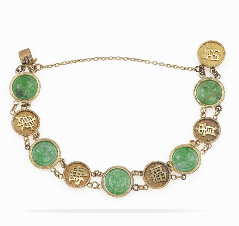 Jade and gold bracelet  - Auction Jewels - Cambi Casa d'Aste