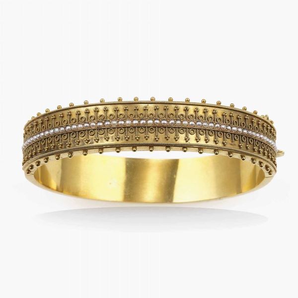 Bracciale rigido con piccole perle