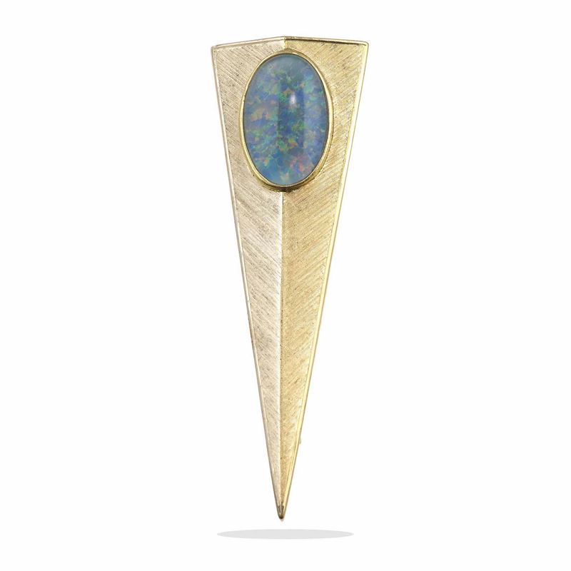 Opal doublet brooch  - Auction Jewels - Cambi Casa d'Aste
