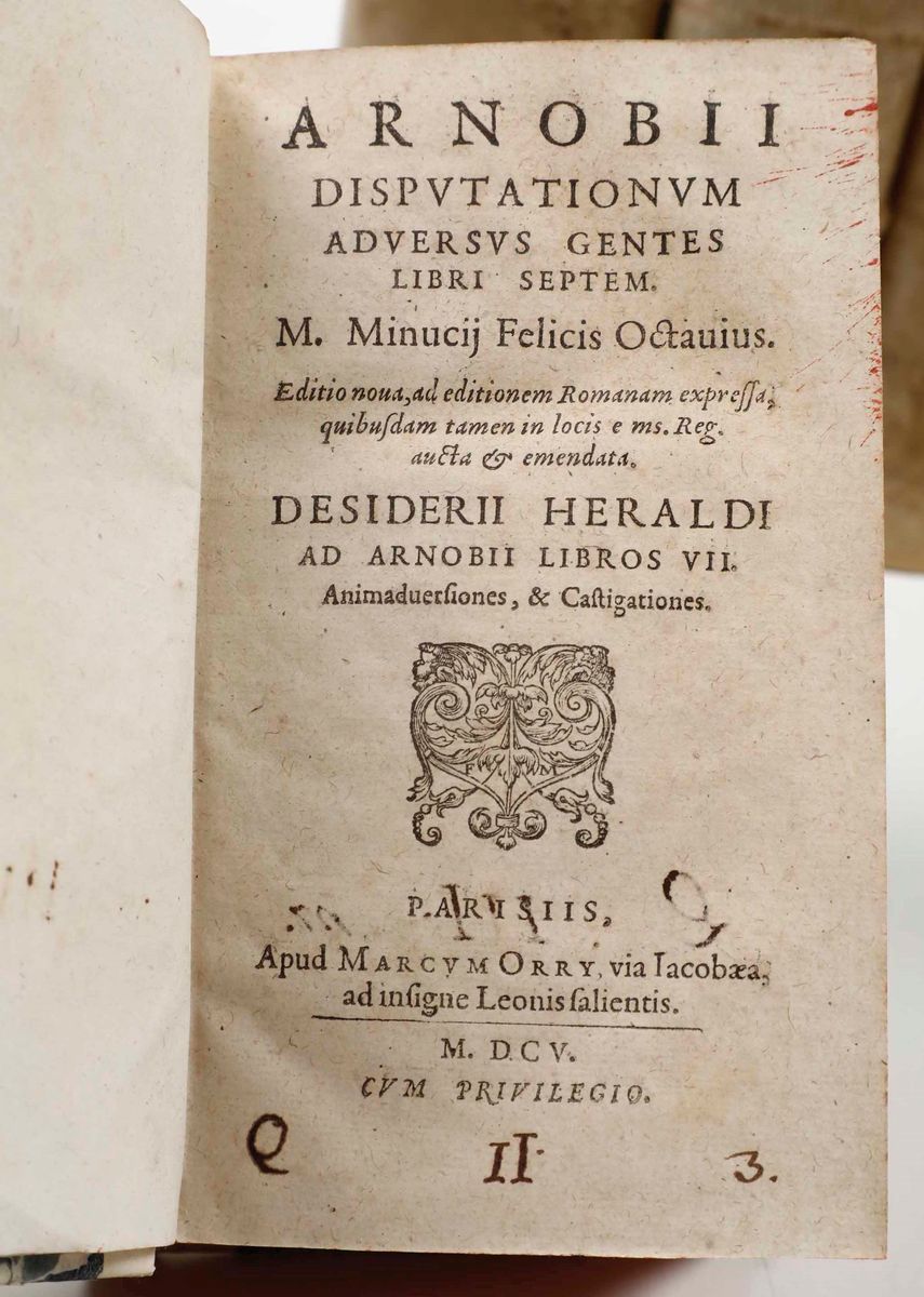 Felicis Octavius Minucij - Arnobii Disputationum Adversus Gentes...parisiis, Apud Marcum Orry, 16...