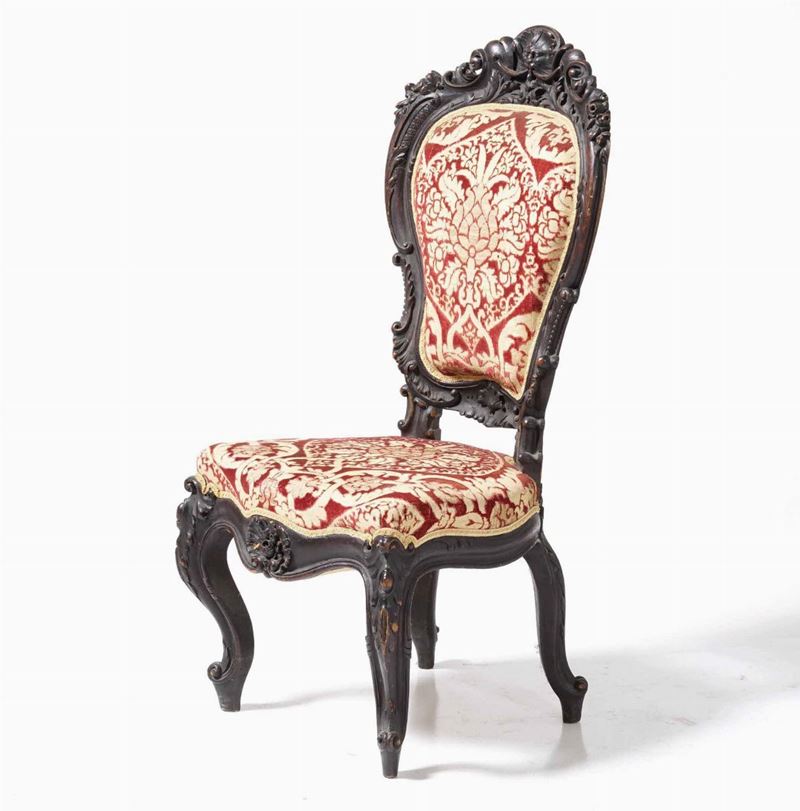 Sedia in legno scolpito. XIX-XX secolo  - Auction Antique January - Cambi Casa d' [..]