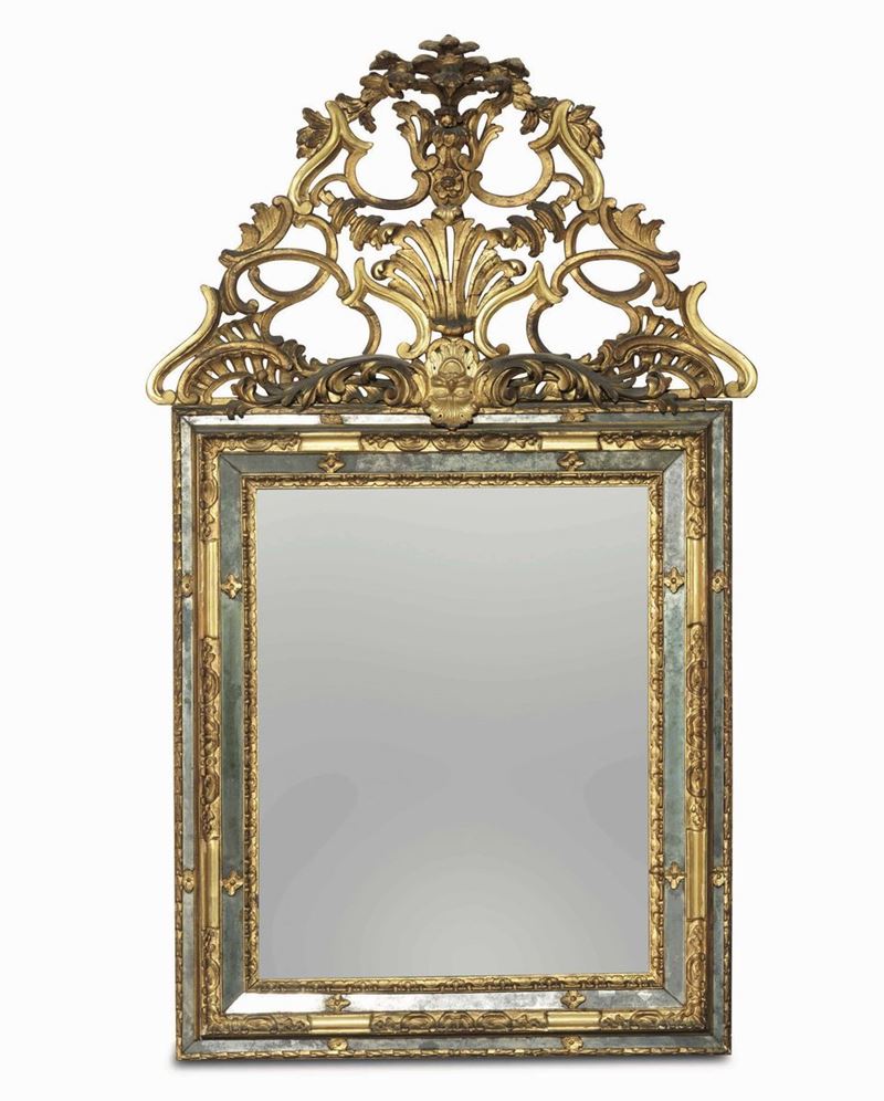 Specchiera in legno intagliato e dorato. Veneto XVIII secolo  - Auction Italian Mansions - Cambi Casa d'Aste
