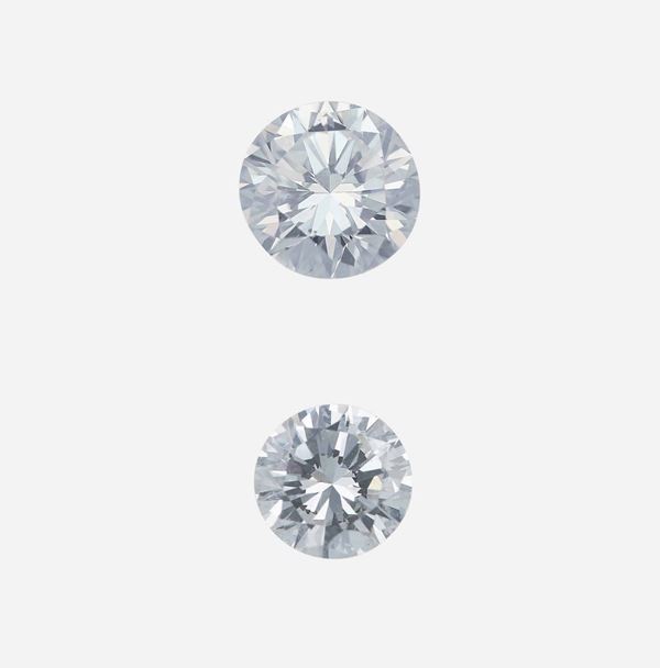Two brilliant-cut diamonds weighings 0.74 and 1.20 carats