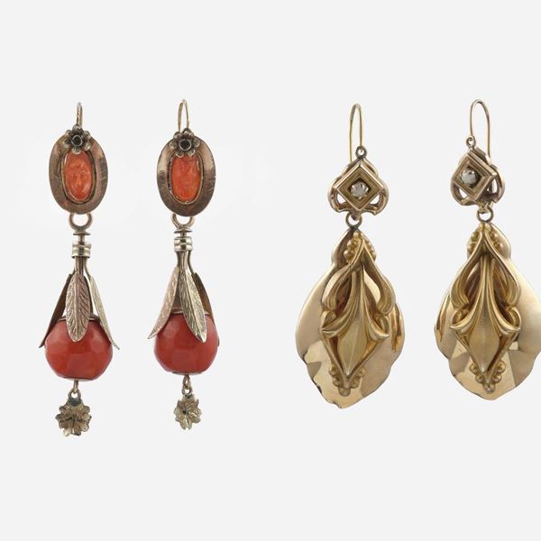 Two pair of earrings