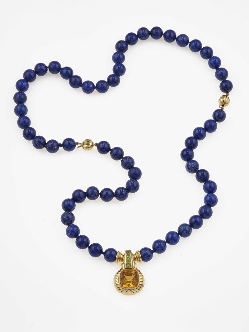 Lapis-lazuli and gold necklace  - Auction Fine Jewels - Cambi Casa d'Aste