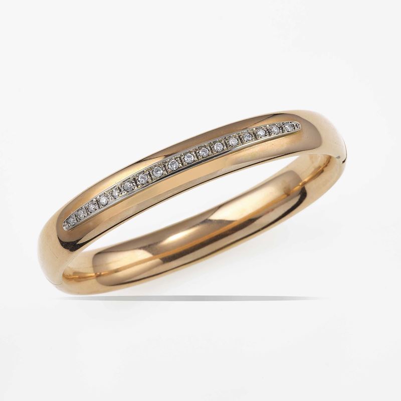 Diamond and gold bangle  - Auction Jewels - Cambi Casa d'Aste
