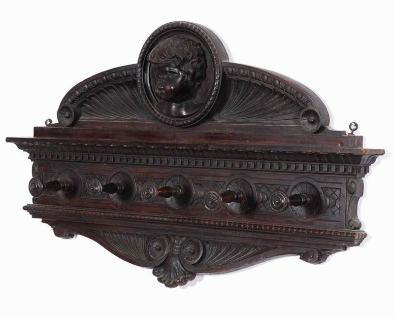 Attaccapanni in legno intagliato. XIX-XX secolo  - Auction Antique January - Cambi Casa d'Aste