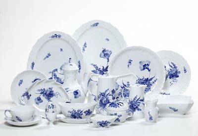 Servizio da Brunch "fiori Blu".danimarca, Manifattura Royal Copenhagen, XX Secolo.