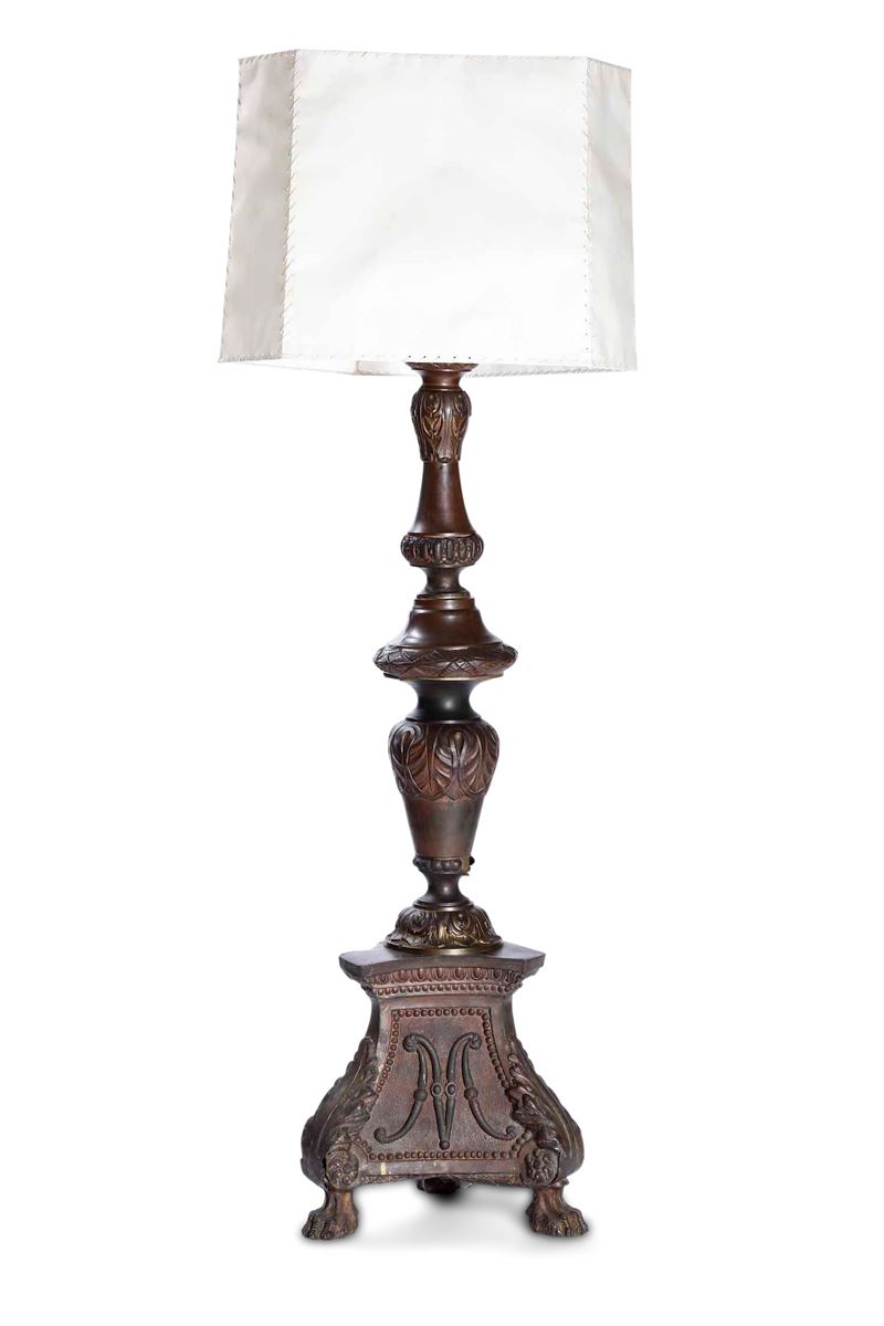 Grande torciera da altare in rame, seconda metà del XVIII secolo  - Auction Dimore italiane | Cambi Time - Cambi Casa d'Aste