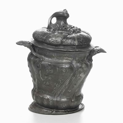Braciere in Peltro a Forma di Vaso con Coperchio, XVIII Secolo