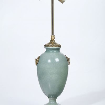 Vaso in Porcellana e Bronzo Dorato, Montato a Lampada, XX Secolo