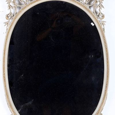Specchiera in Legno Intagliato, Dipinto e Dorato