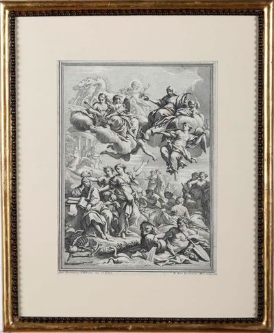 a.D. Gabbiani (1652-1726), Incisione Scena Allegorica