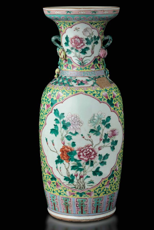 A polychrome enamelled porcelain vase, China