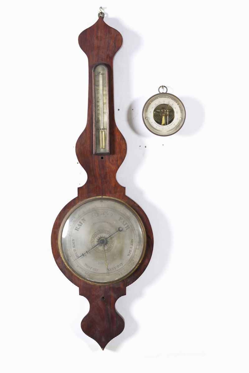 Lotto composto da un barometro aneroide olosterico e un barometro Aronsberg & Co Liverpool  - Auction Antique October | Cambi Time - Cambi Casa d'Aste