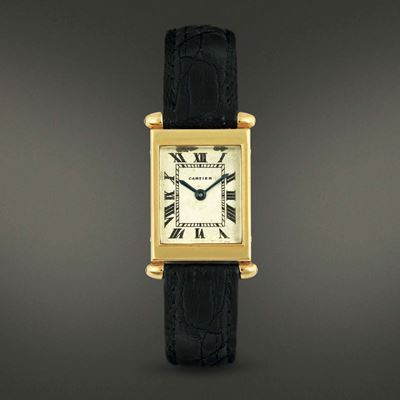 Cartier - Tank Obus Duoplan in Oro Giallo 18 Kt, Carica Manuale Nascosta, Quadrante Bianco Numeri...