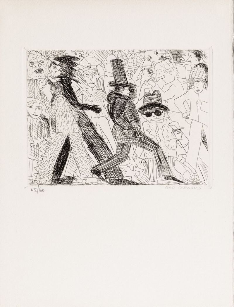 Red Grooms - Self Portrait in a Crowd