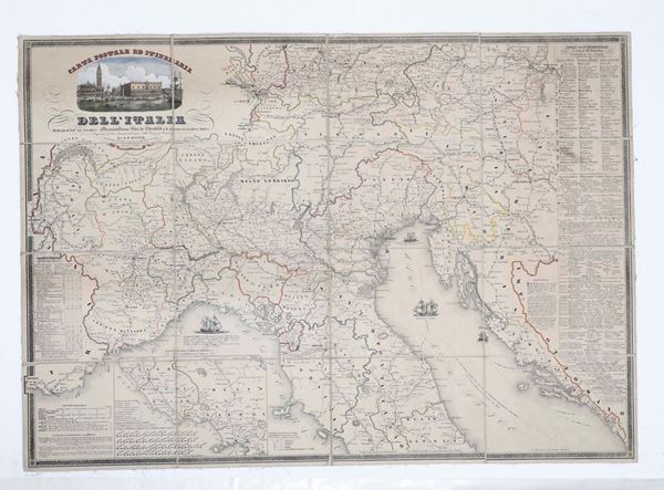 A.F.Botte Carta postale ed itineraria dell'Italia... A.F.Botte, Venezia 1838.