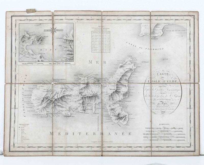 Charles Picquet Carte de l'Isle d'Elbe... à Paris, 1814.  - Asta Libri Antichi e Rari. Incisioni - Cambi Casa d'Aste