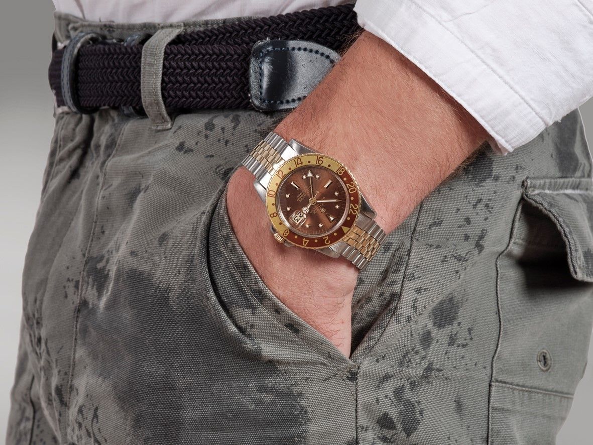 Rolex - Gmt Master Orologio Sportivo a Carica Automatica Acciaio e Oro Giallo 18 Kt con Calendari...