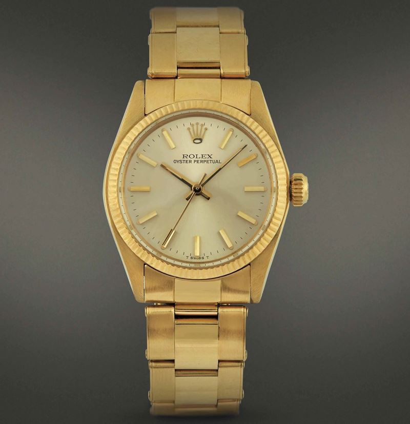 ROLEX - Oyster Perpetual 
Orologio unisex a carica automatica in oro giallo 18kt.  - Auction The One, for passionate only - Cambi Casa d'Aste
