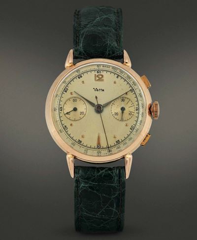 Vetta - Chronographcronografo Elegante a Carica Manuale in Oro Rosa 18 Kt con Due Contatori.