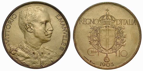 REGNO D'ITALIA. VITTORIO EMANUELE III DI SAVOIA, 1900-1946. 10 Centesimi 1903. PROVA.
