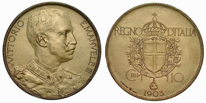 REGNO D'ITALIA. VITTORIO EMANUELE III DI SAVOIA, 1900-1946. 10 Centesimi 1903. PROVA.  - Auction Numismatics - Cambi Casa d'Aste