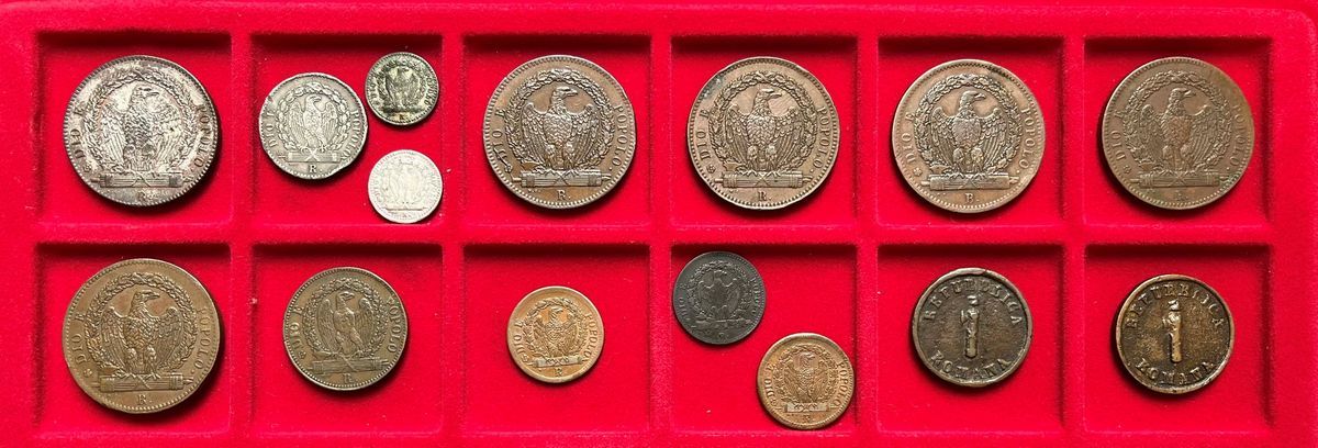 Prima e Seconda Repubblica Romana. Lotto di 68 Monete.
