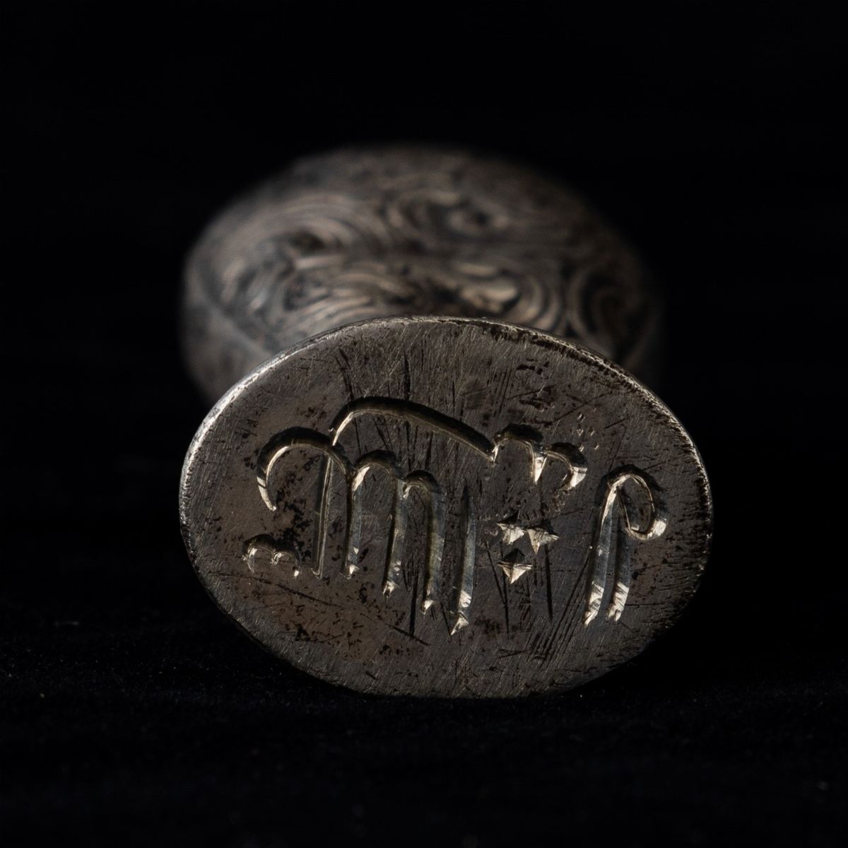 Sigillo in Argento con Decori Vegetali Incisi, Francia