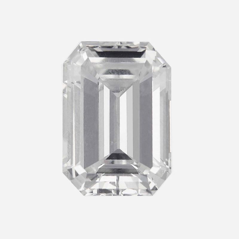 Diamante taglio smeraldo ct 6.21, colore I, caratteristiche interne VS1, fluorescenza none  - Asta Fine Jewels - Cambi Casa d'Aste