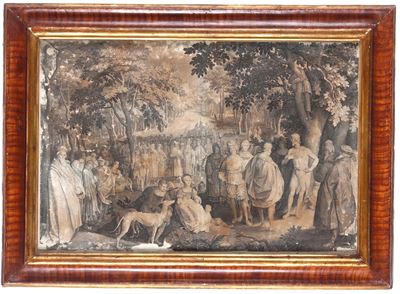 De Bruyn Nicolaes, Via Crucis e San Giovanni Battista predica nel deserto, incisioni calcografich...