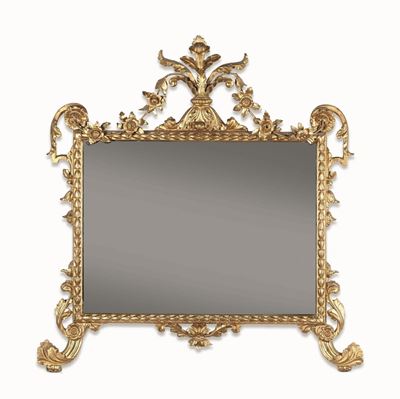 Specchiera in Legno Intagliato e Dorato. Fine XVIII Secolo