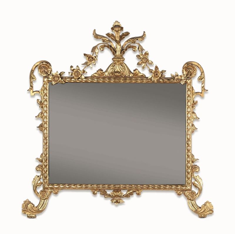 Specchiera in legno intagliato e dorato. Fine XVIII secolo  - Auction Italian Mansions - Cambi Casa d'Aste