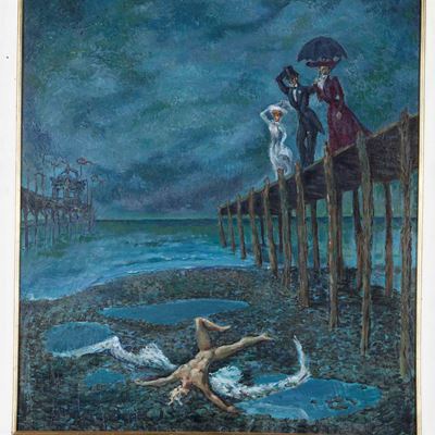 Dipinto Firmato Spagna (?) XX Secolo la Muerte De Icaro, 1959