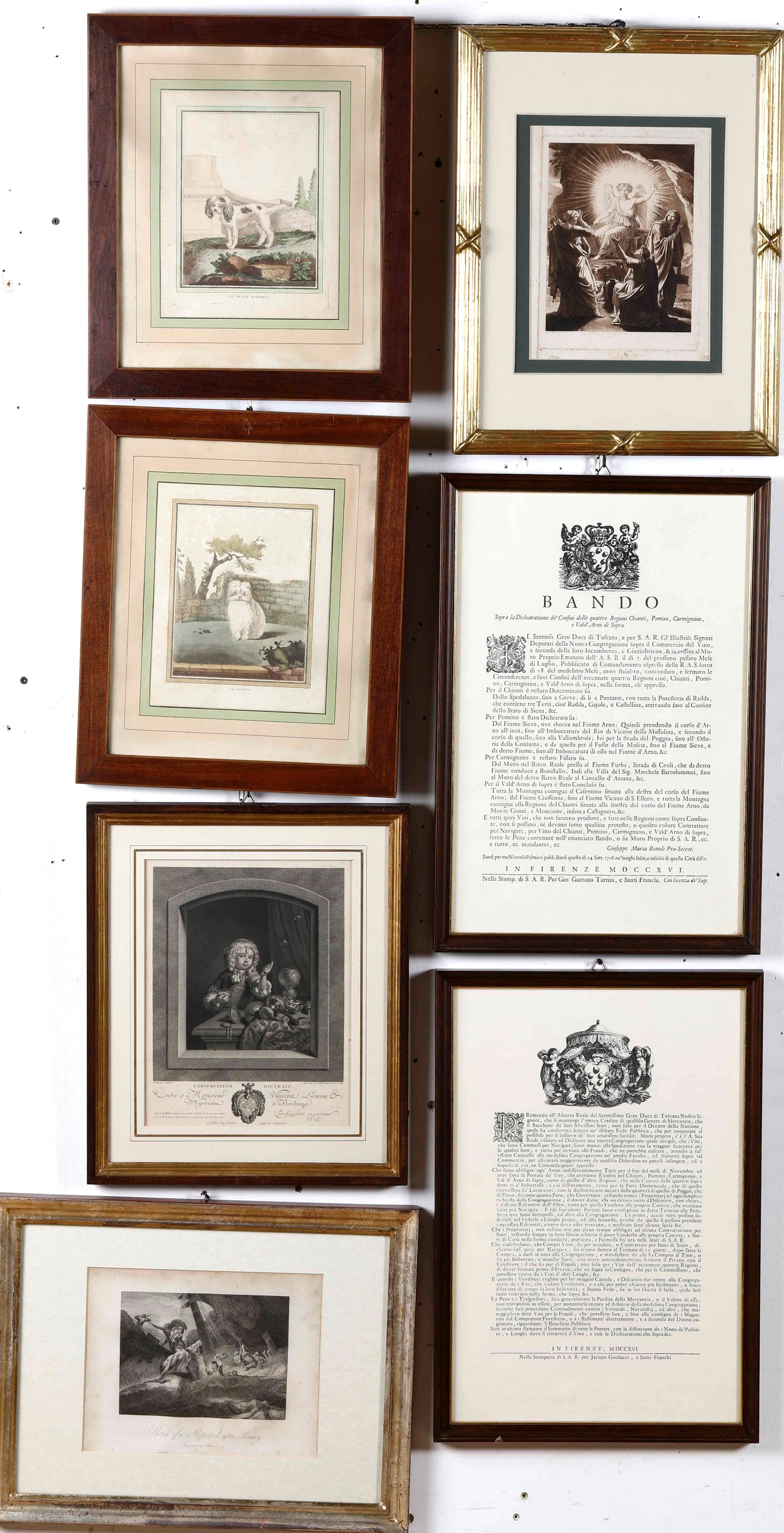 Miscellanea di sedici stampe decorative, XIX secolo, varie tecniche