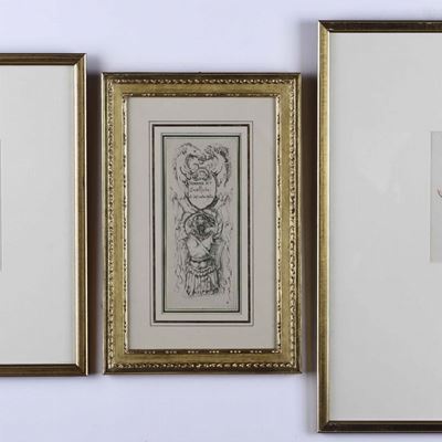 Tre Disegni su Carta, XVIII-XIX Secolo