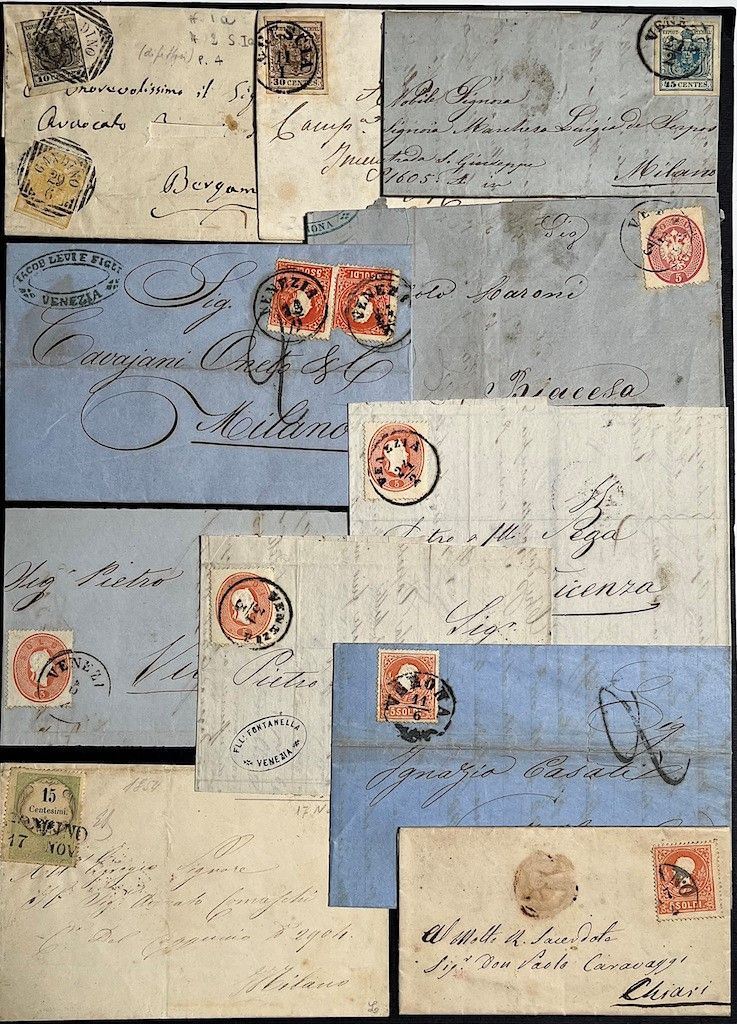 1850/1862, Lombardo Veneto, oltre 60 tra lettere e frammentoni.  - Auction Philately and Postal History - Cambi Casa d'Aste