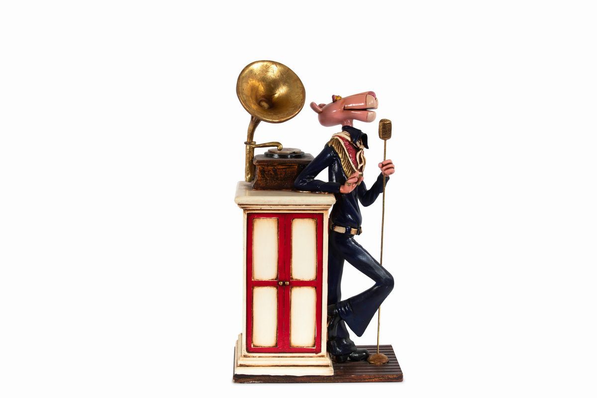Statua Pantera Rosa Cantante con Grammofono