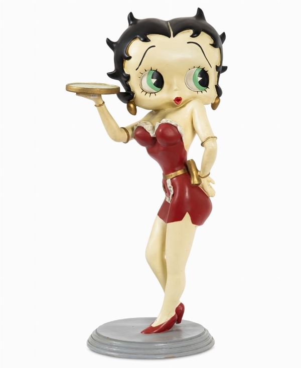 Statua Betty Boop cameriera con vassoio