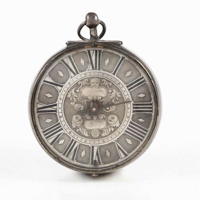 Orologio da Tasca in Argento Firmato Gio Pietro Capella Genova XVII Secolo. Punzone della Torrett...