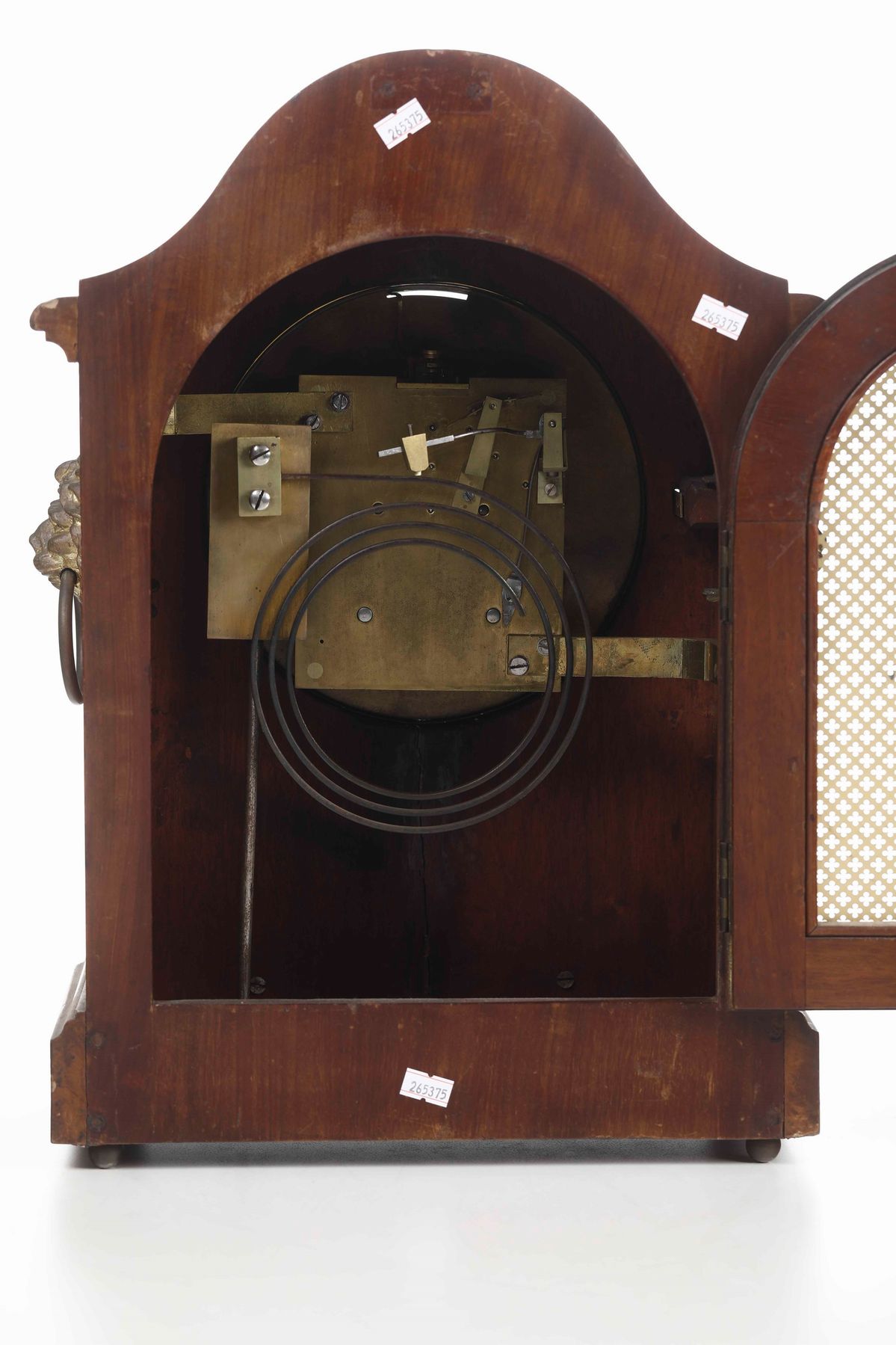 Pendola da Tavolo Cassa in Legno Intarsiato. Inghilterra 1850 Circa