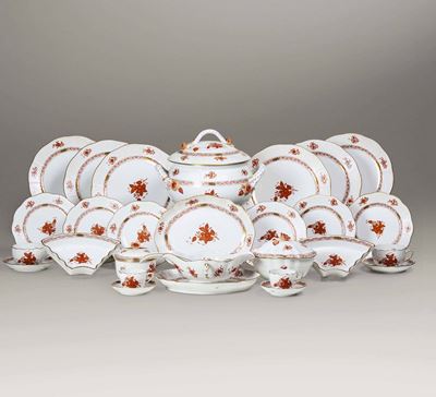 Servizio da Tavola “apponyi Orange”ungheria, Manifattura Herend, XX Secolo