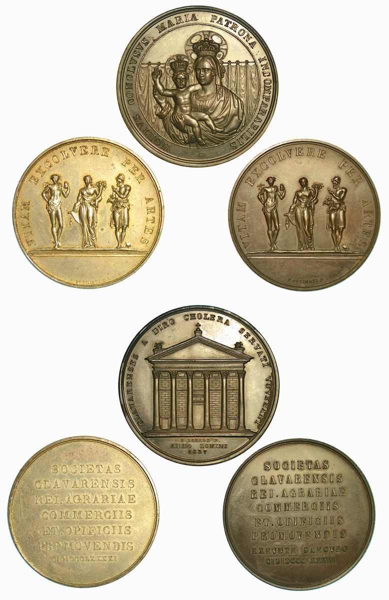 CHIAVARI. Lotto di tre medaglie.  - Auction Numismatics - Cambi Casa d'Aste