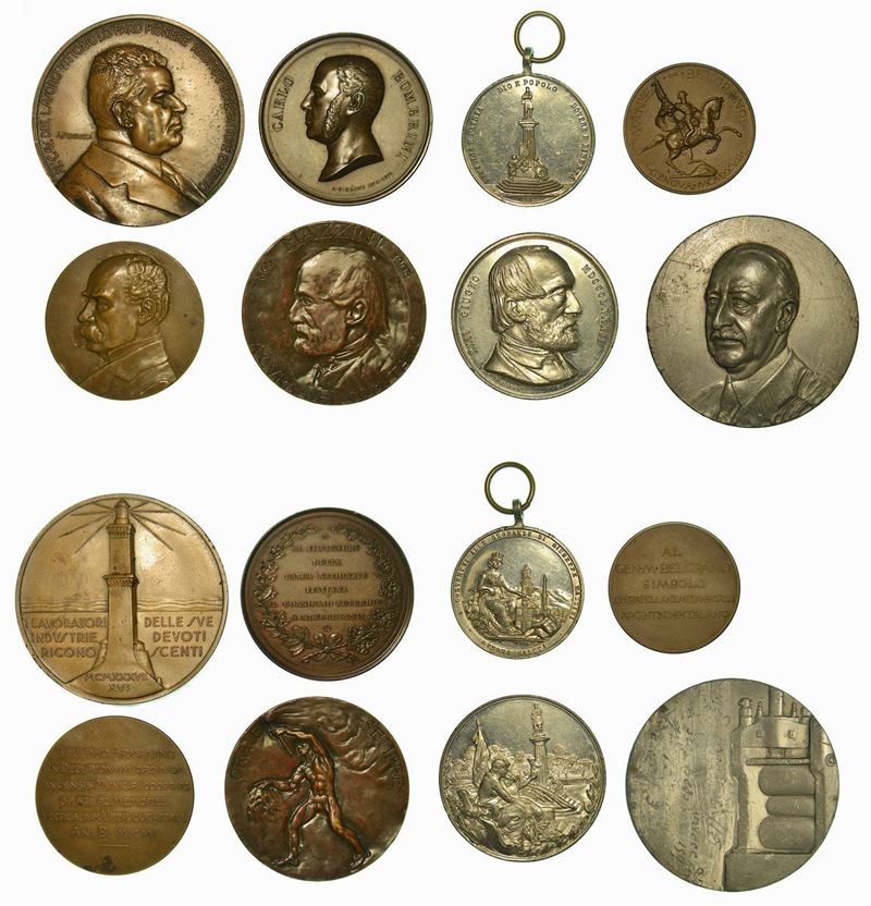 LIGURIA. Lotto di otto medaglie.  - Auction Numismatics - Cambi Casa d'Aste