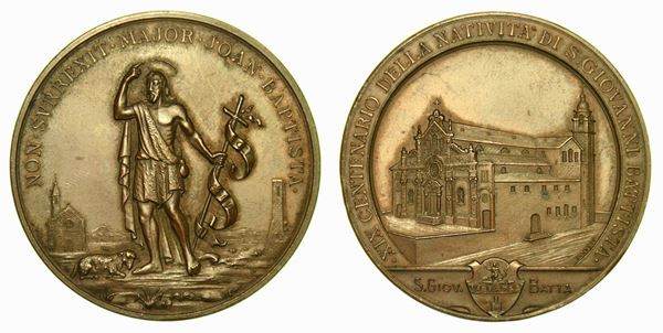 GENOVA. XIX centenario della natività di S. Giovanni Battista. Medaglia in bronzo.