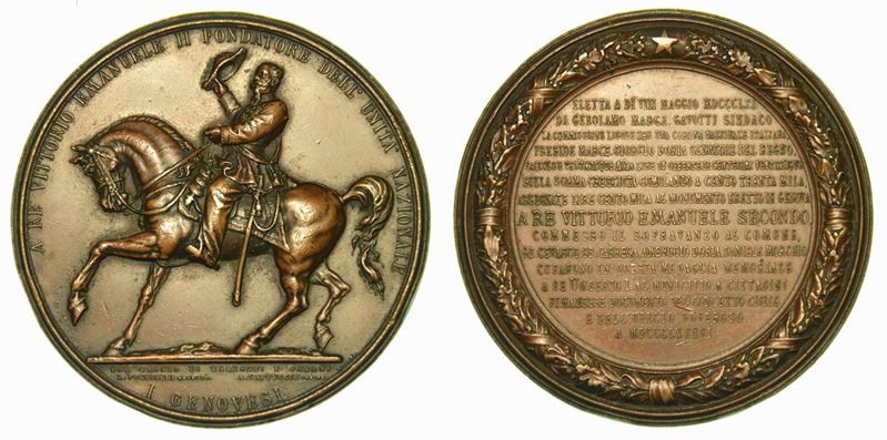 GENOVA. Umberto I di Savoia, 1878-1900. Medaglia in bronzo 1886.  - Auction Numismatics - Cambi Casa d'Aste