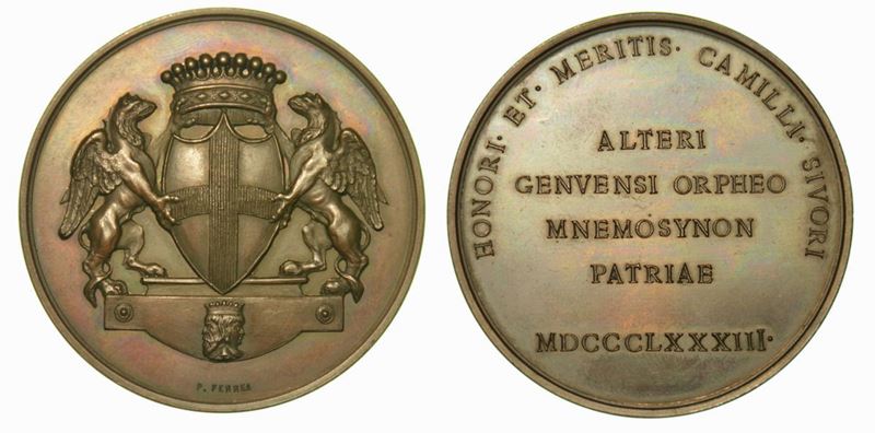 GENOVA. A Camillo Sivori. Medaglia in bronzo 1883.  - Auction Numismatics - Cambi Casa d'Aste